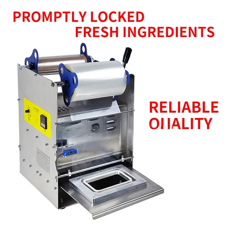 1PC Macchina per sigillare scatole per la conservazione degli alimenti cotti Macchina per imballaggio scatole per il pranzo Macchina per sigillare prodotti per alimenti veloci semiautomatica 220V