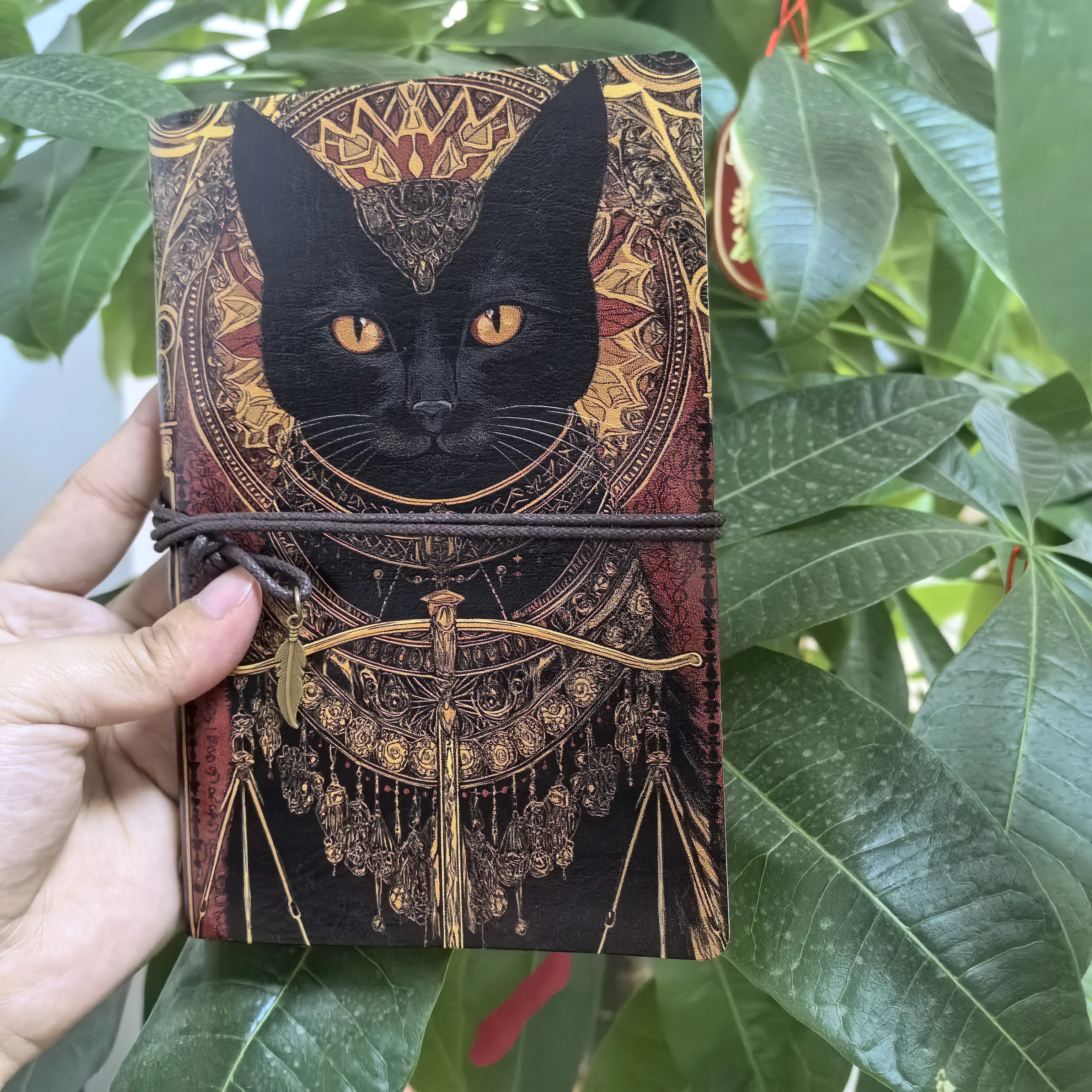 Bestseller Vintage Schwarze Katze PU A6 Notizbuch, Retro-Kunstjournal, Reisetagebuch, Perfektes Geschenk für Katzenliebhaber & Schreibwaren-Enthusiasten – Detail 1
