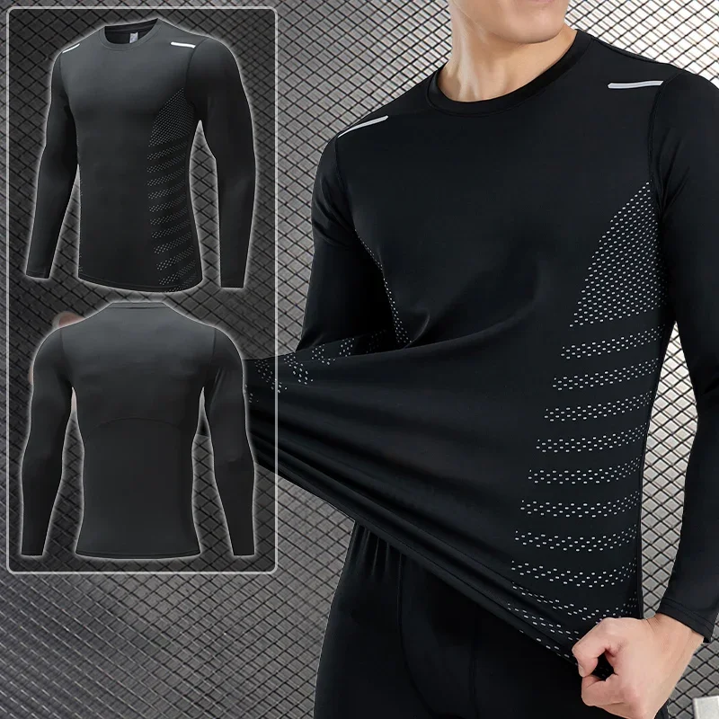 Felpa a compressione sportiva da uomo Gym Tight Running Tops for Fitness t-shirt abbigliamento da allenamento muscolare Jogging Rashguard Dry Fit