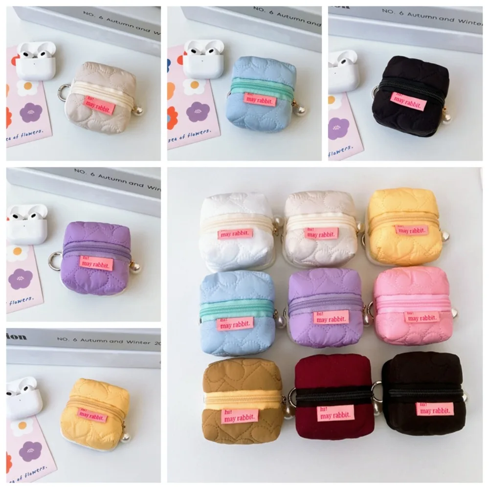 Tas liontin kantong Earphone Bluetooth, tas tenda kecil portabel lucu dompet koin Kawaii Retro Mini tas penyimpanan Earphone