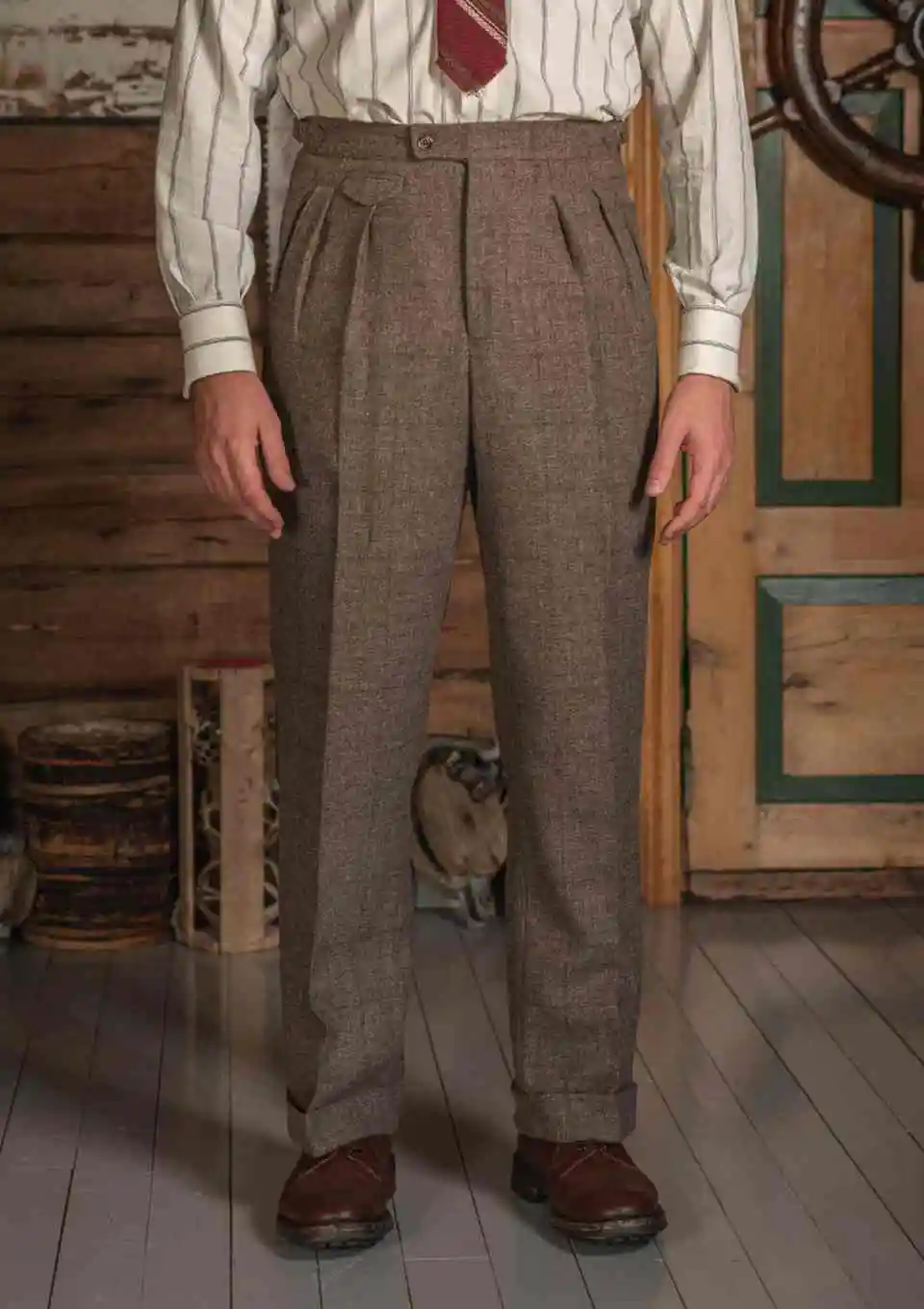 Classic Wool Blend Men Pants 1 Piece Fit Groom Wear Special Occasion Party Autumn Winter Commuting Warmth Pant Customized