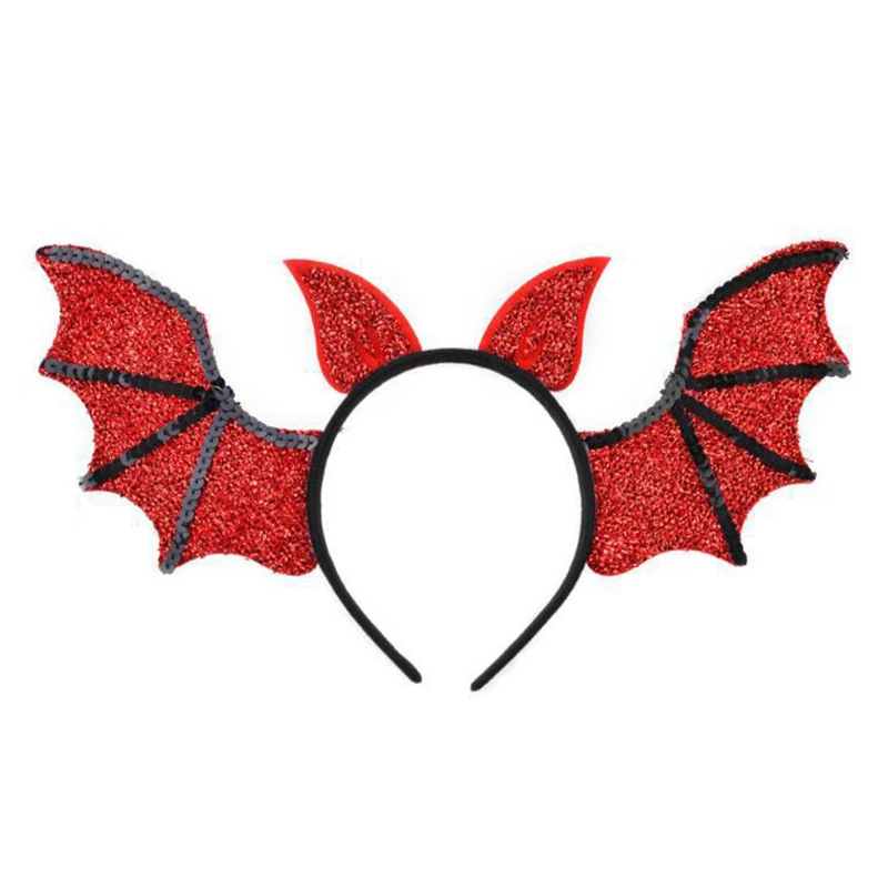 Halloween Bat Wing Headband Children Cute Animal Wings Ox Horn Headband Performance Headdress Cosplay Costume Dance Party Decor