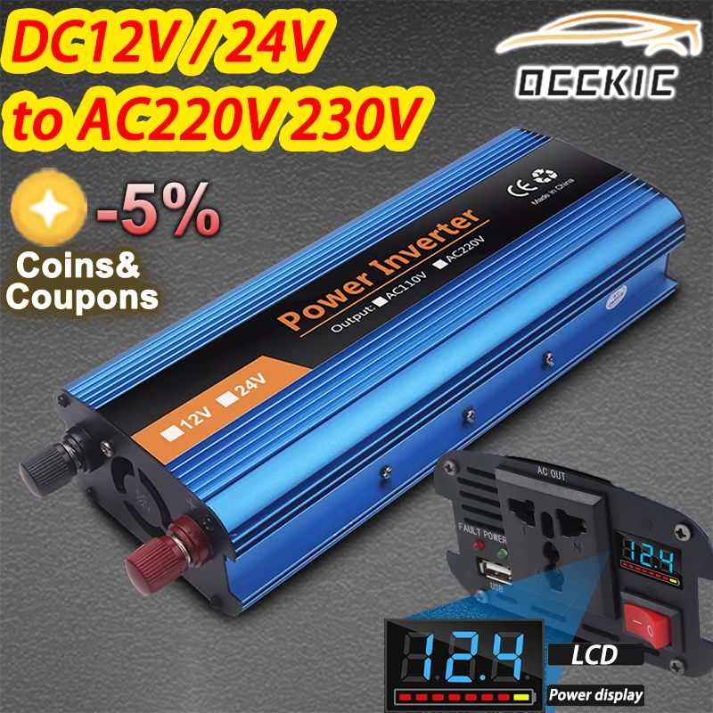 инвертор 10000w Inverter 12v 220v Car Solar Inverter 24V 220V Correction Sine Wave Voltage Converter Adapter 12v 220v чистый