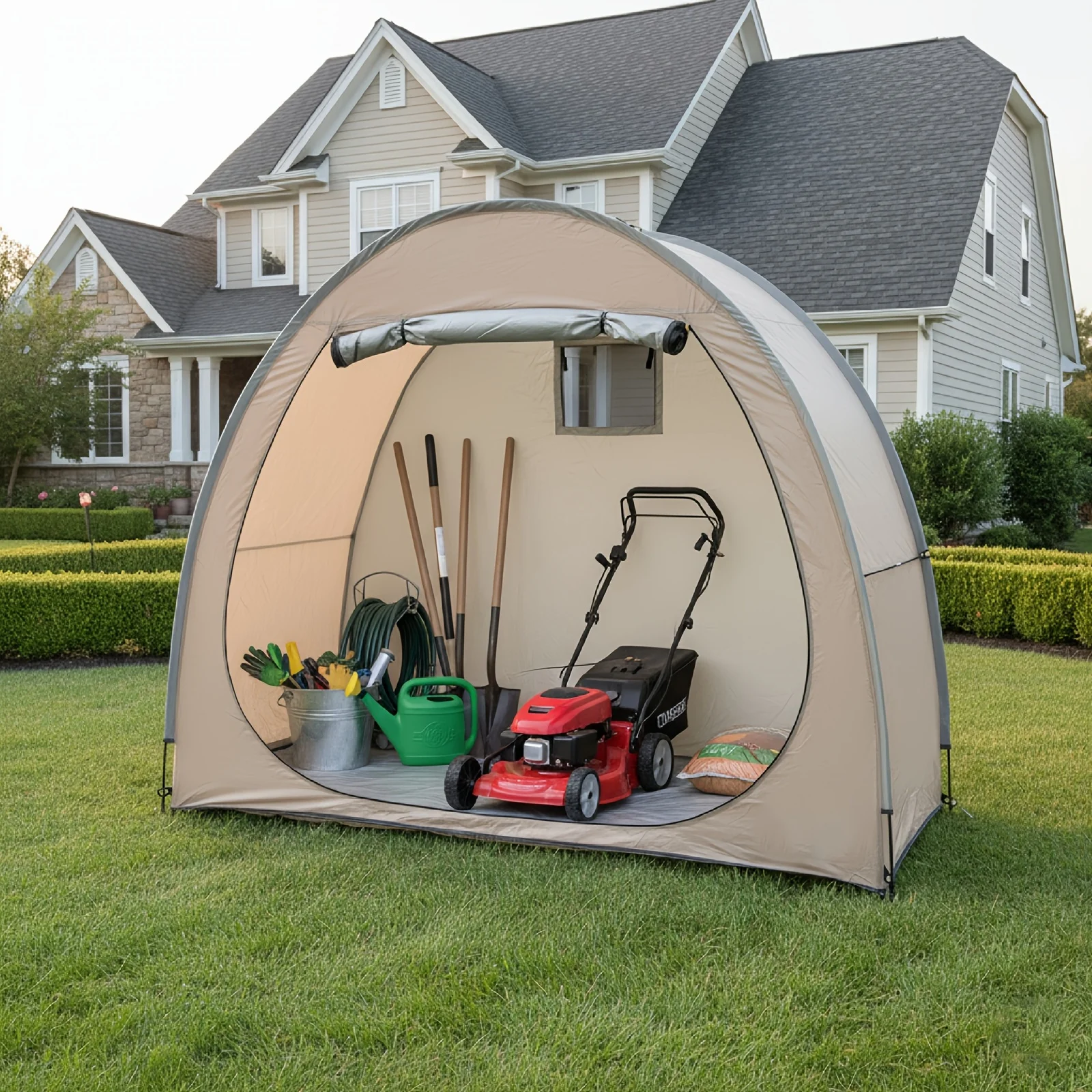 

Waterproof Outdoor Bike Storage Portable Large Space Shelter Bicycle Garden Tool Backyard All Weather Protective Organizer Cover