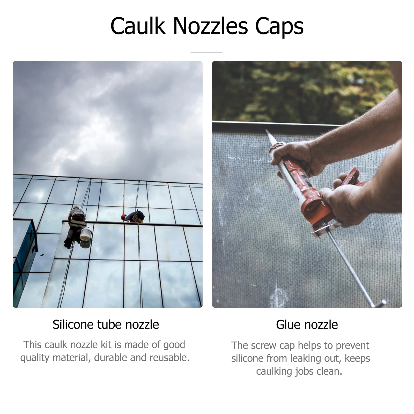 

10 pcs Caulk Nozzles Flexible Silicone Tube White Red Waterproof Saver Glue Nozzles Caulk Caps Electric Grout Gun Sealant Tool