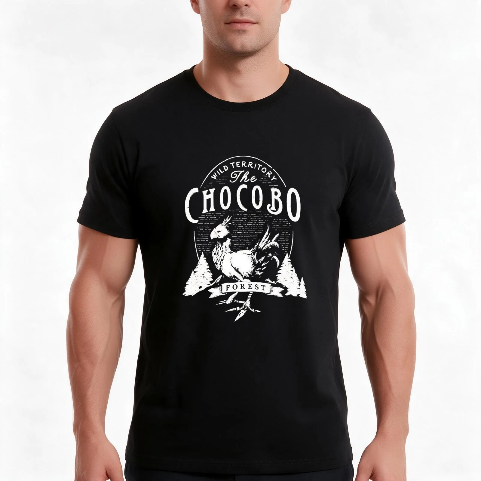 The Chocobo Forest T-Shirt Summer Casual Cotton Tee Oversized Streetwear Tops Vintage Graphic Print Loose Fit Short Sleeve