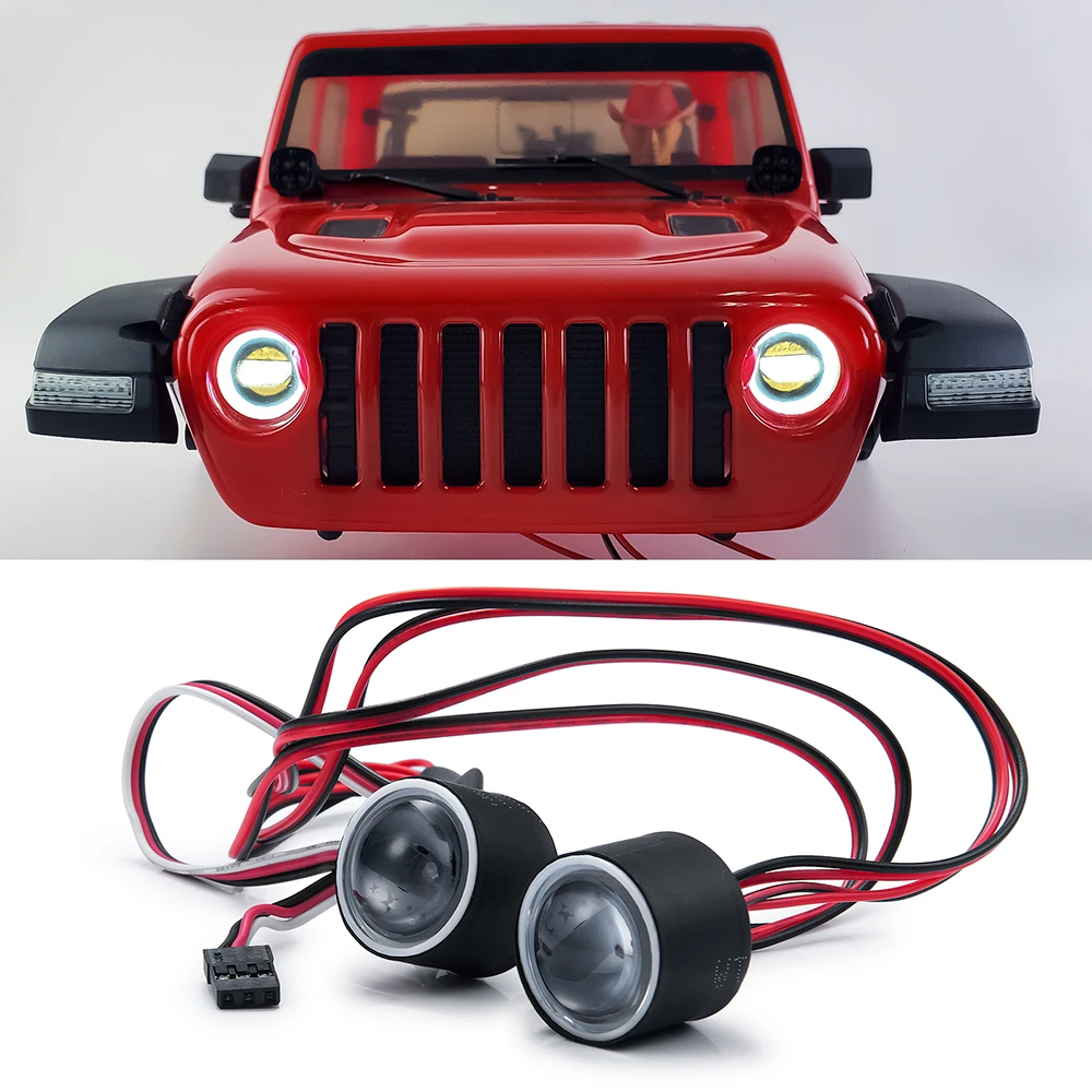 MIBIDAO 22mm LED Lights 3.7V-5V Angel Eyes Headlight for Axial SCX10 III AXI03007 AXI03006 1/10 RC Crawler Car Model Parts