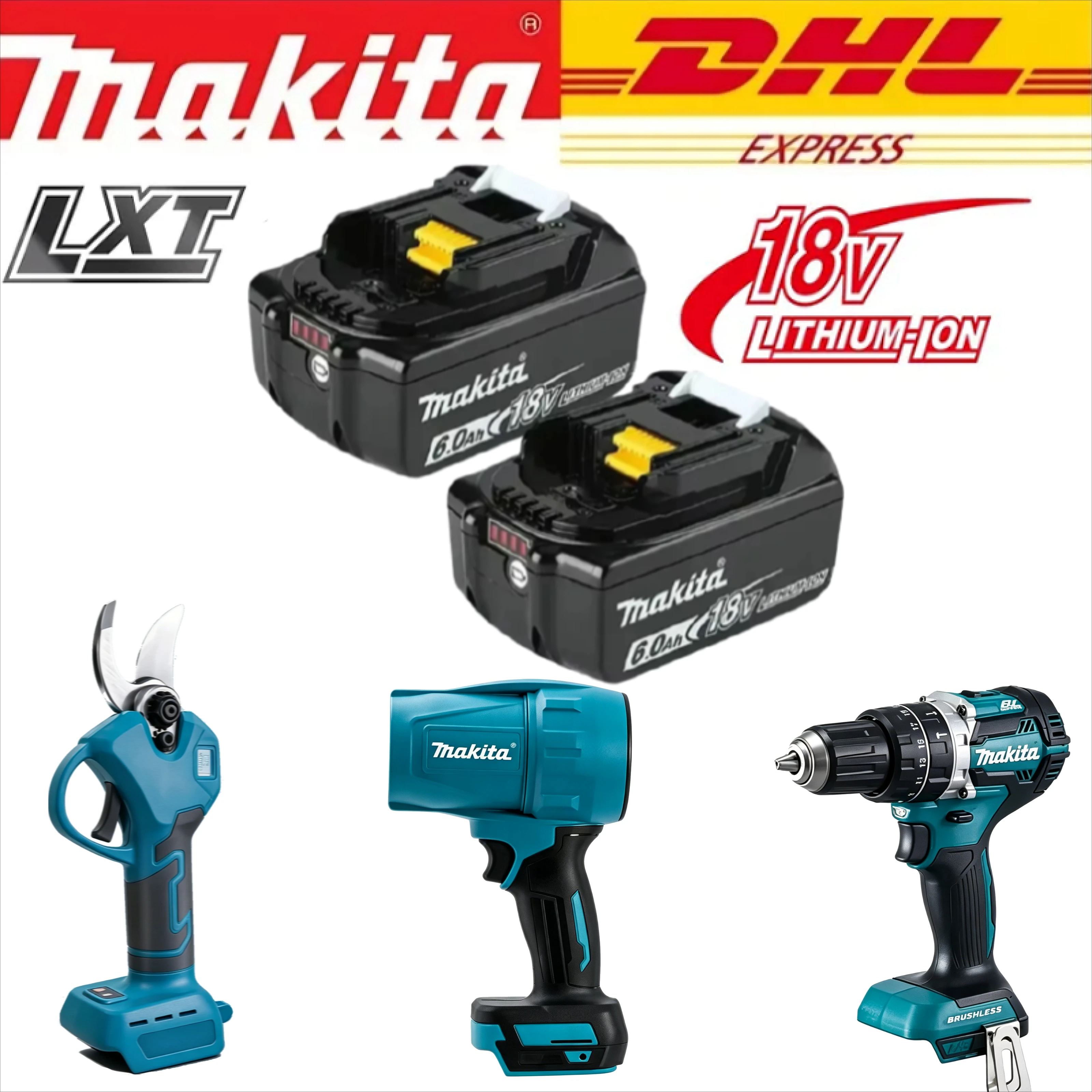 

Makita 18V Rechargeable High Capacity Lithium Ion Battery Compatible With Makita Electric Drill.Branch Shears.Blower etc