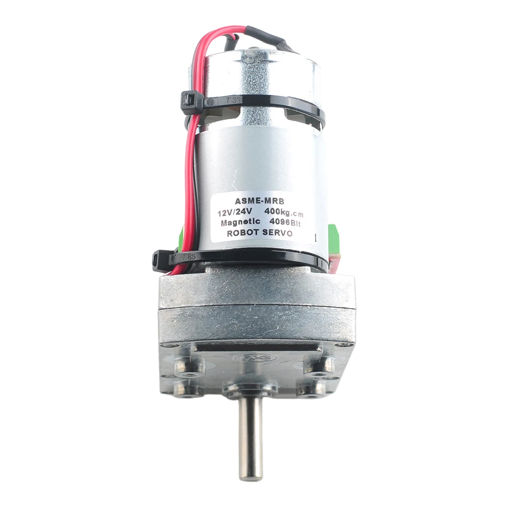 ASME-MRB 400kg.cm Servo Magnetic Encoder 360 Degree High Torque Digital Servo Thickened for Robot Arm Valve Control PTZ Control