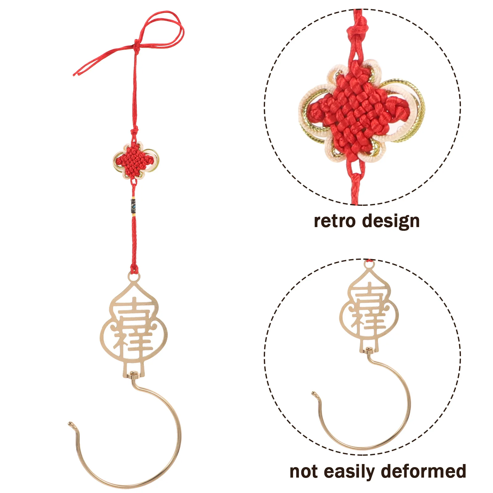 

Premium Brass Bed Curtain Hooks with Auspicious Design Rust Proof for Door Curtains Household Decorative Hangers
