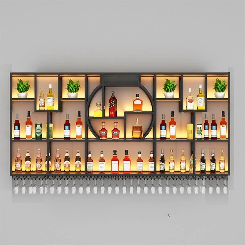 Simple Storage Closet Bar Cabinet Assemble Minimalist Restaurant Organizer Wine Cabinet Cellar Liquor Botellero Vino Furniture