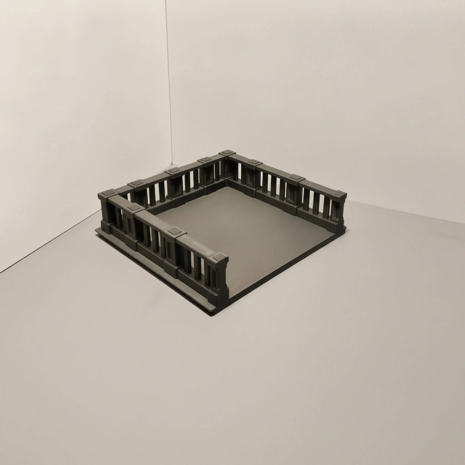 Dollhouse Base with Railing Detailed Diorama Platform with Fence Dolls House Accessory Realistic Railings Versatile