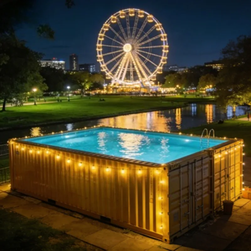 Custom Container Swimming Pool Above Ground Fiberglass with Acrylic Glass