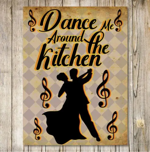 Танец мне вокруг кухни, ретро металлический знак, мужская пещера, семейная винтажная