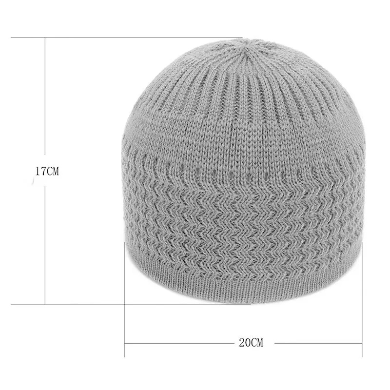 Gorros musulmanes de punto para hombres, gorro de oración, gorros turcos, gorro de Kippah, sombrero islámico, Ramadán, gorro de cabeza cálido, 2023