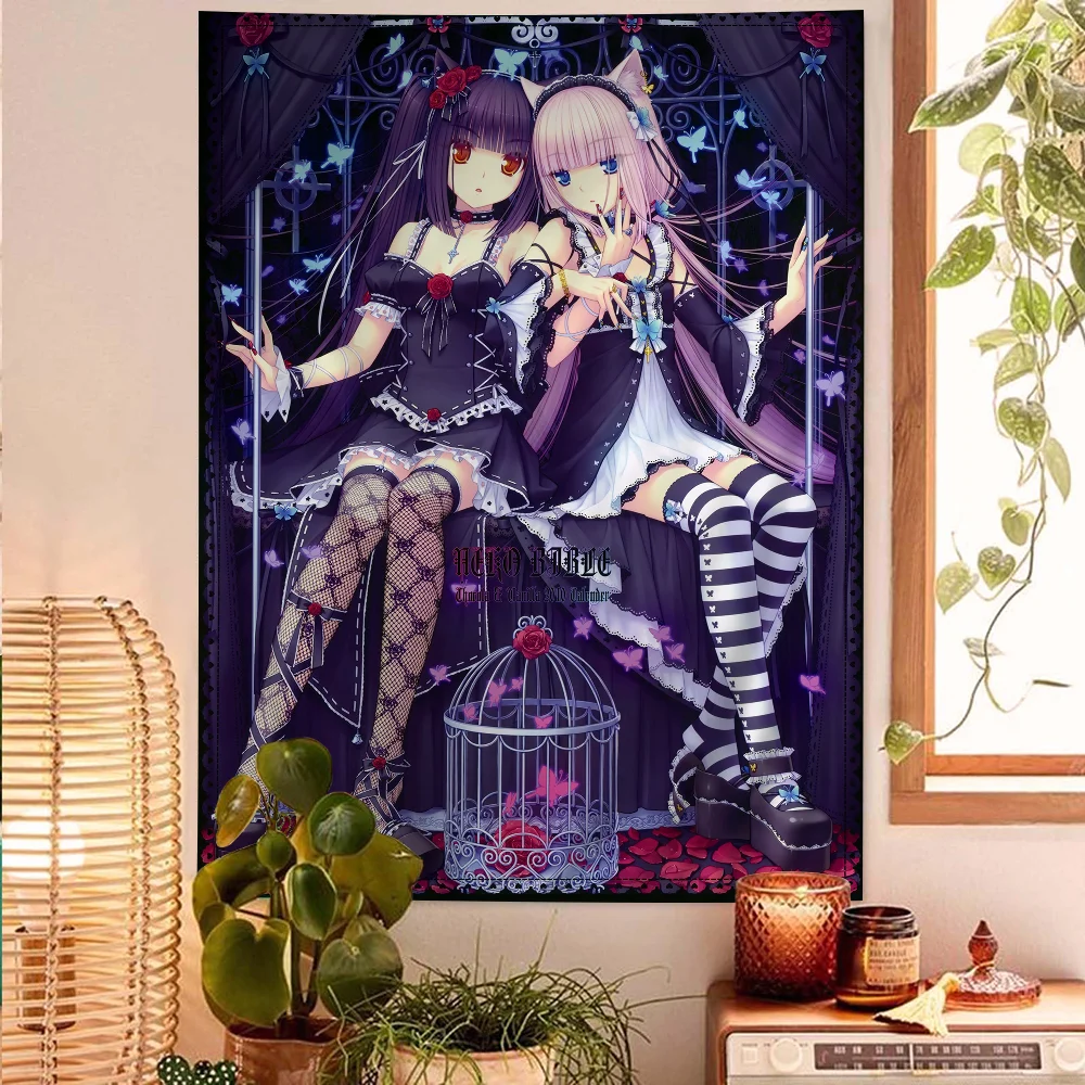 

Anime Nekopara Movie Hippie Wall Hanging Tapestries Art Science Fiction Room Home Decor Kawaii Room Decor