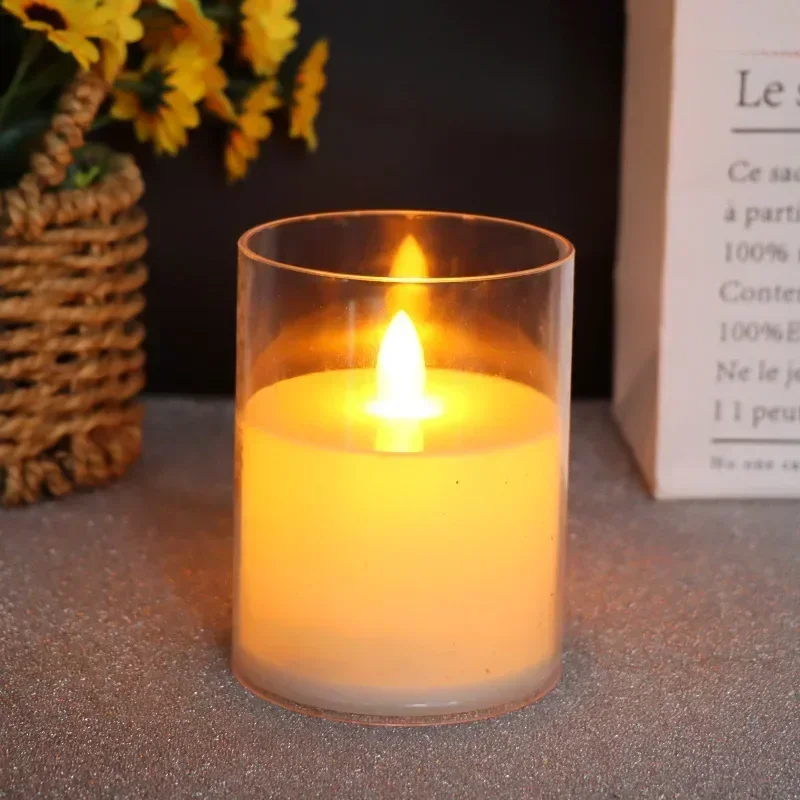 

1pcs Lvory LED Candles with 3D Flame Battery Operated Flickering Flameless Candles with Remote Timer LED Flickering Candles