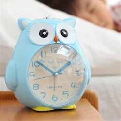 Cute Cartoon Owl Mute Digital Wake Up Table Clock Totoro Ring Bell Metal Bedroom Quartz Alarm Clock With Night Light Home Decor