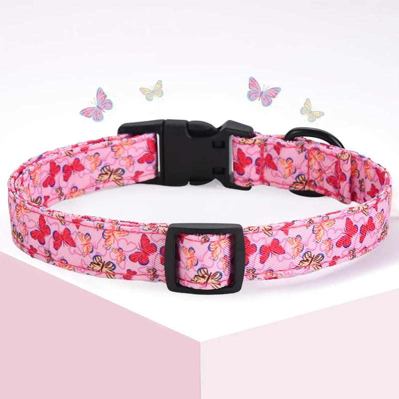 CP607 Pet dog collar with Metal pendant，Adjustable Pet Collar for Dogs and Cats