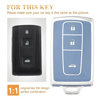 Pouzdro na klíče od auta TPU, kryt na klíče od auta pro 4 tlačítka Toyota Prius Camry Corolla CHR C-HR RAV4 Land Cruiser Prado Fob Keychain Příslušenství 10 nejlepší prodej Kryt klíče od Toyoty Prius - №4