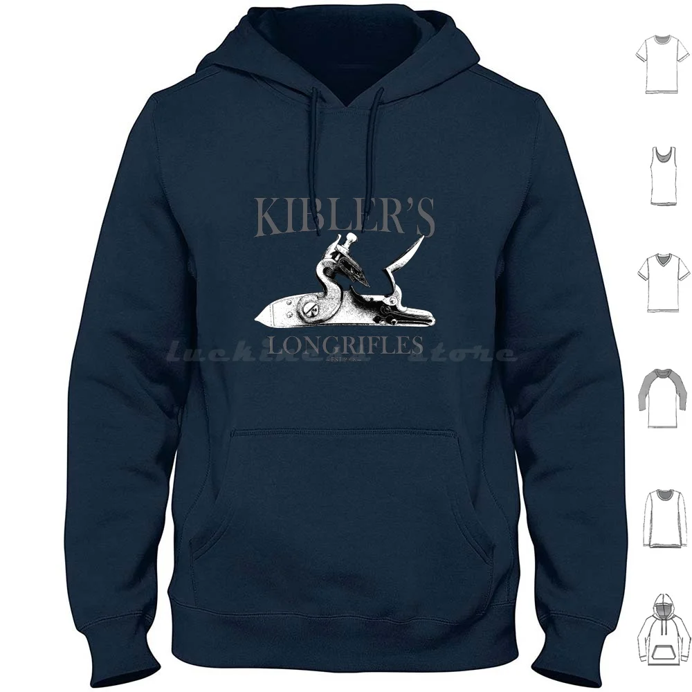 Kibler's Longrifles Ketland Lock Grey Letters Hoodies Long Sleeve Kibler Longrifle Lock Flintlock Rifle Gun Black Powder