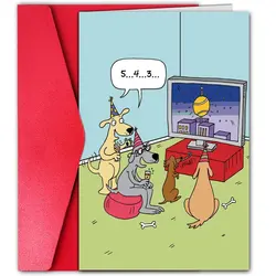 1pc, 2025 dog New Year Card, 2025 Snake Year Happy New Year Countdown Card，Celebrating New Year, New Year Blessing Card
