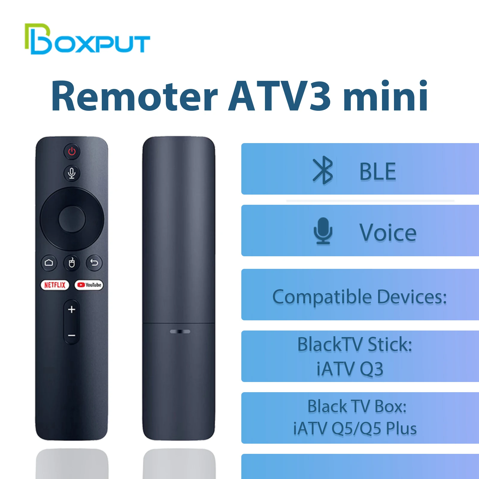 Boxput Remoter ATV3 Mini Voice Air Mouse Remote BT Wireless Remote Controller BLE Control for Q5 Smart TVbox Q3 Android TV Stick