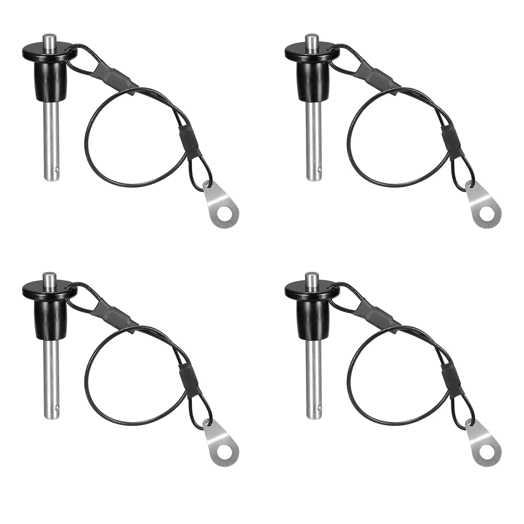 VEHO-4X Stainless Steel Quick Release Pin 6Mm Diameter Ball Locking Pin With Push Button Lanyard Cable Usable Length 25Mm