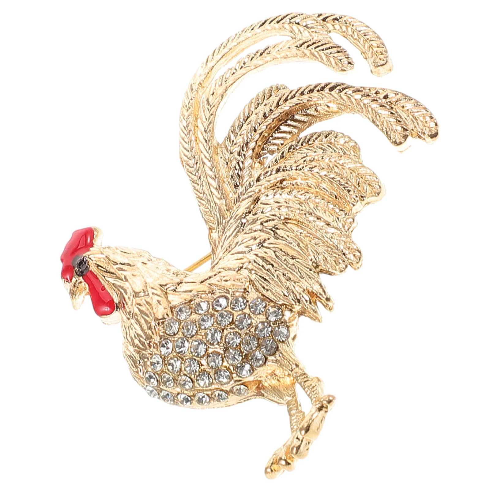 Gold Brooch for Clothes Women Chicken Pin Rhinestone Animal Cute Bulk Brooches