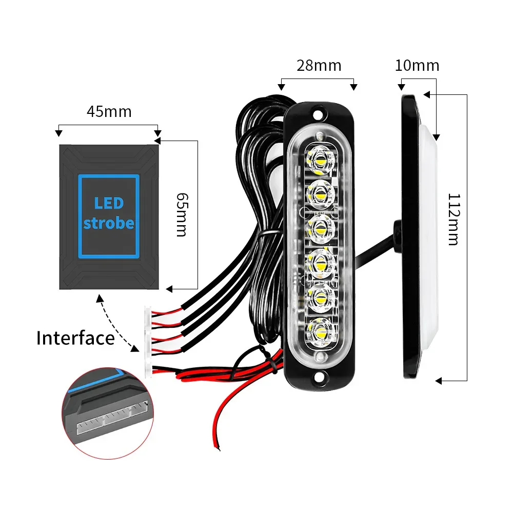 A tow four car network flash light ultra-thin 6LED daytime running light wireless remote control 18 modes