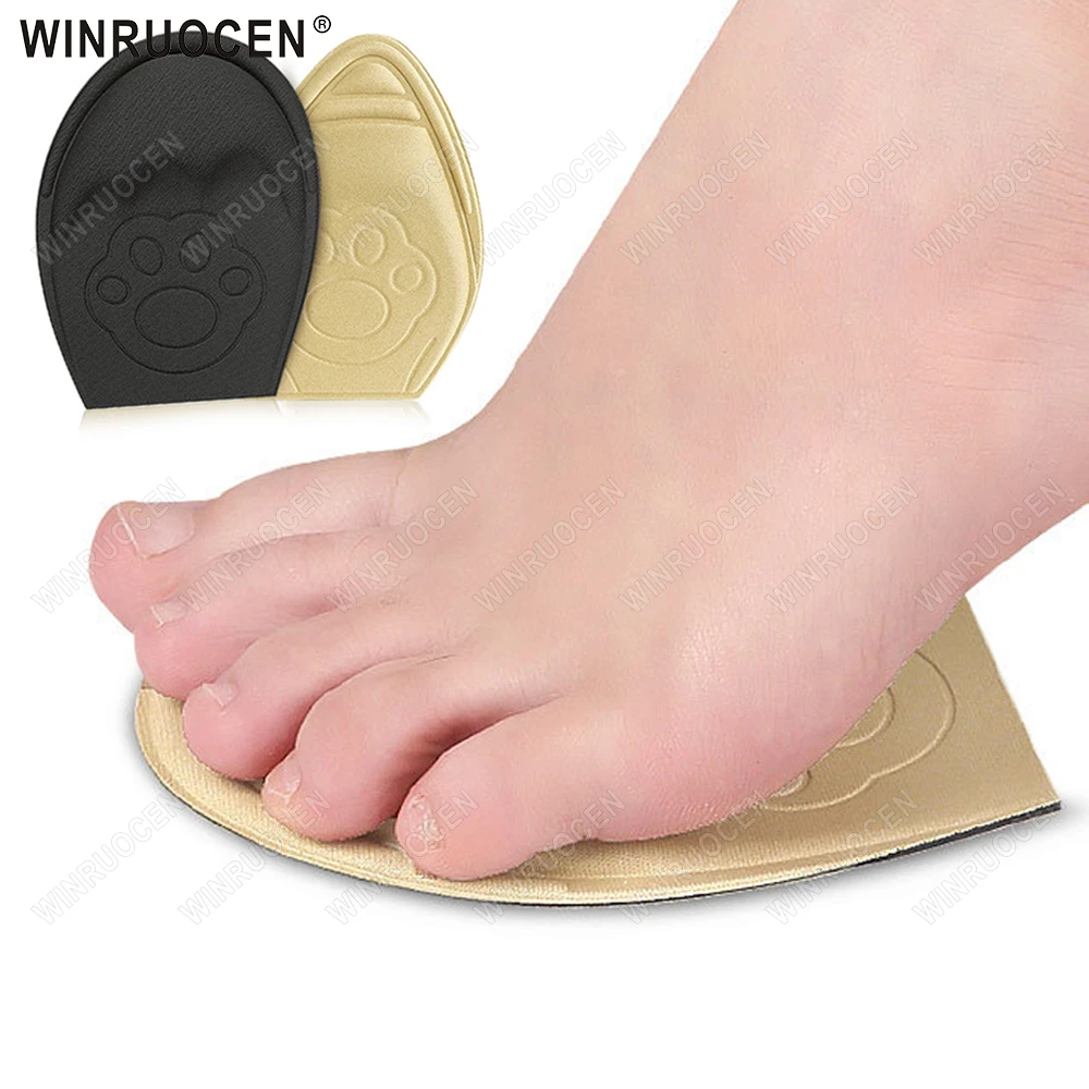 

WINRUOCEN 1/2 Pairs Non Slip Half Insoles for High Heels Forefoot Cushion Pads Toe Plug, Shoe Size Reducer Pain Relief