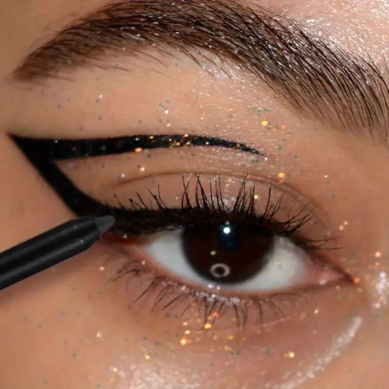 Schwarzer, brauner, wasserfester Eyeliner-Stift, langanhaltend, einfach aufzutragen, matt, schnell trocknend._voghion.com