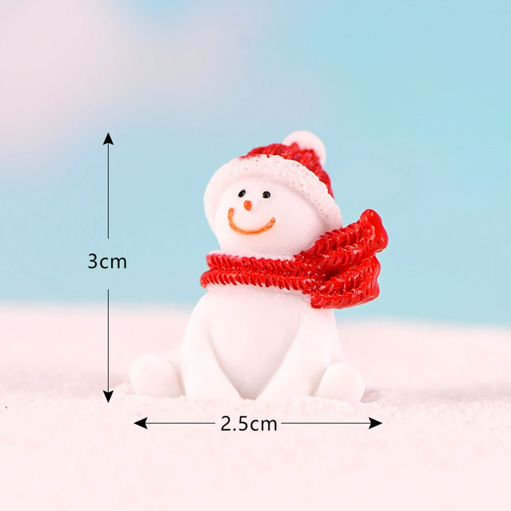 

8Pcs Snowman Resin Christmas Ornaments Miniature Desktop Decoration Crafts for Home Office Living Room Christmas Ornament