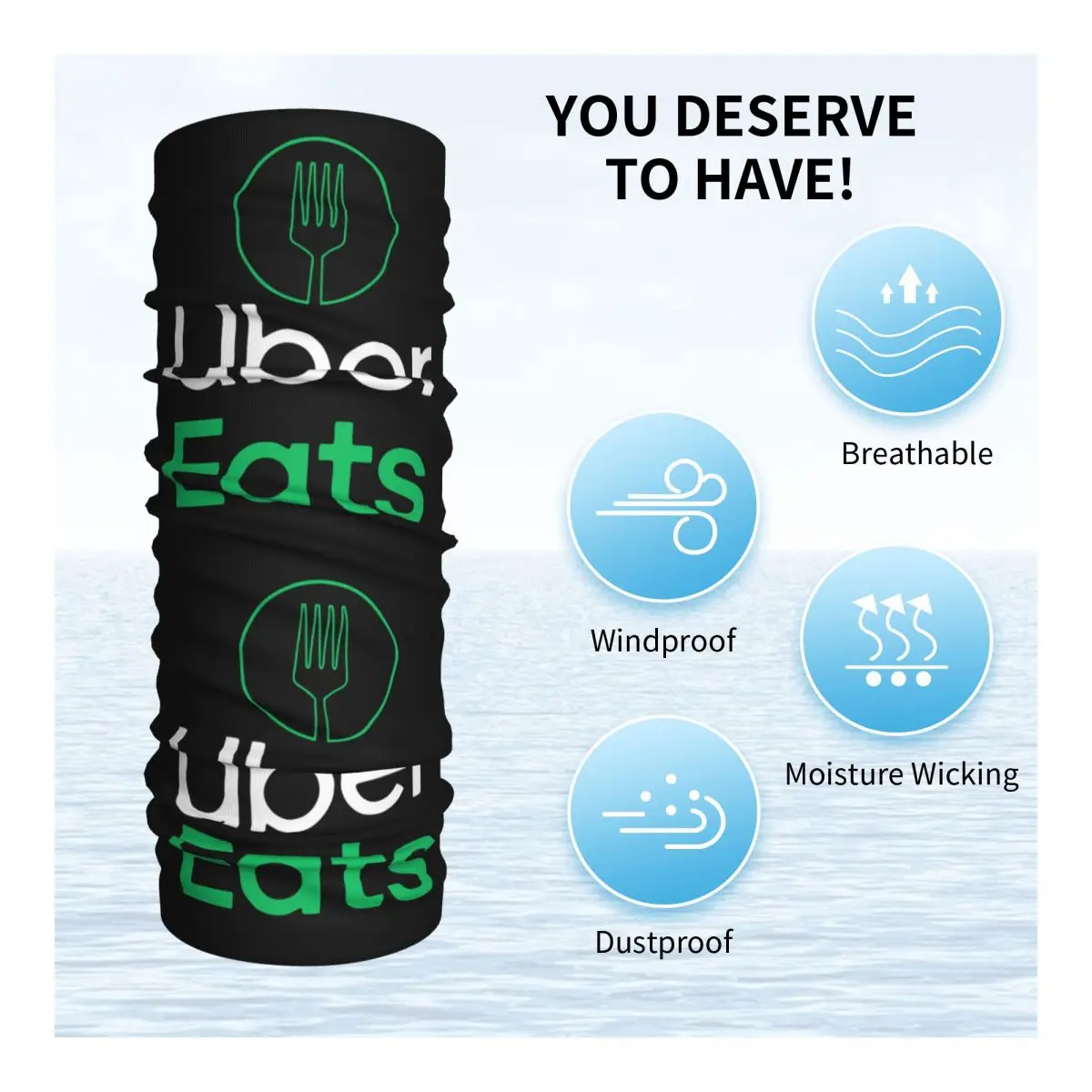 Uberd Eat Bandana Neck Cover Printed Food Delivery Magic Scarf Multi-use Cycling Scarf Riding Unisex Adult Winter image 3
