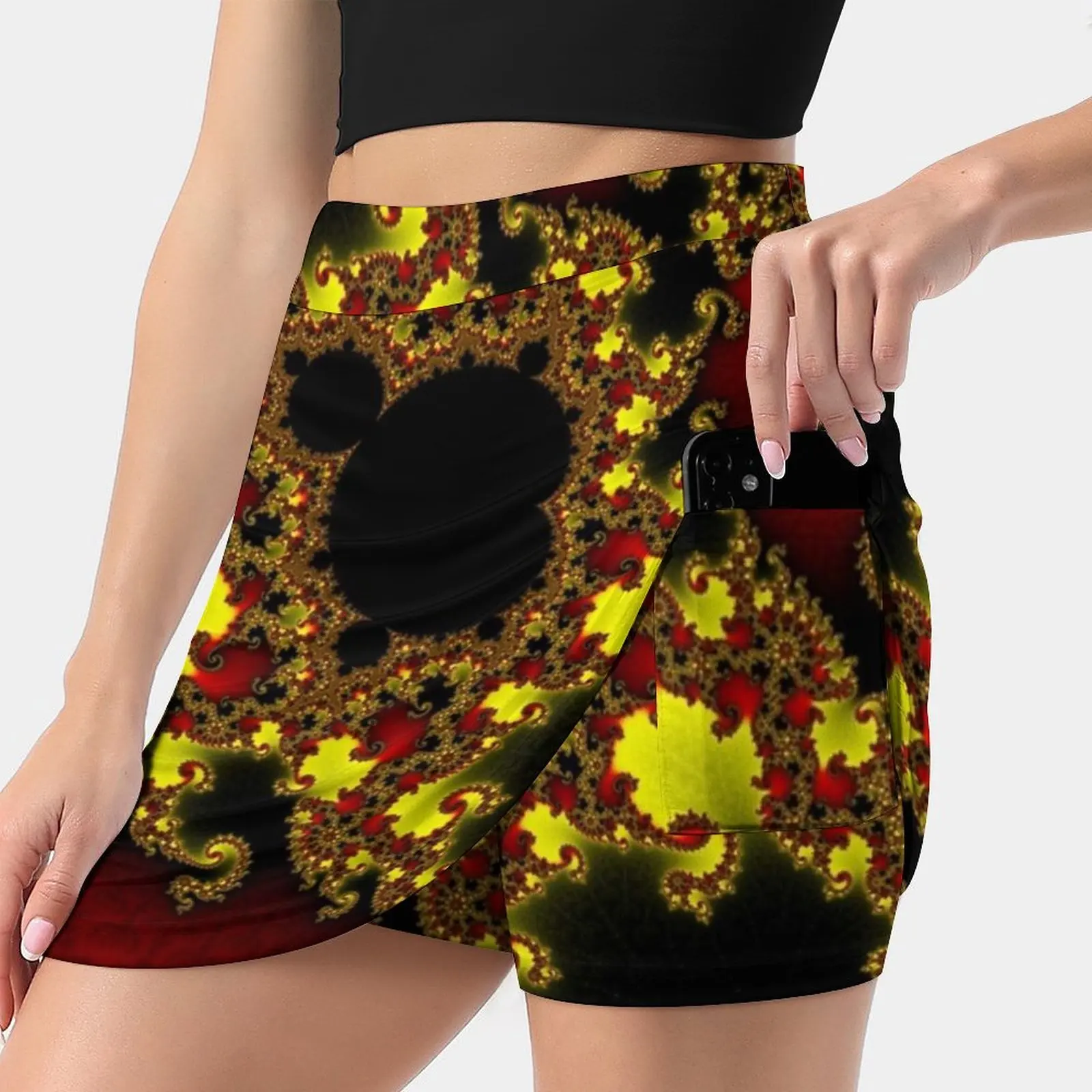 Mandelbrot Women's skirt With Hide Pocket Tennis Skirt Golf Skirts Badminton Skirts Running skirts Mandelbrot Fractal Chaos