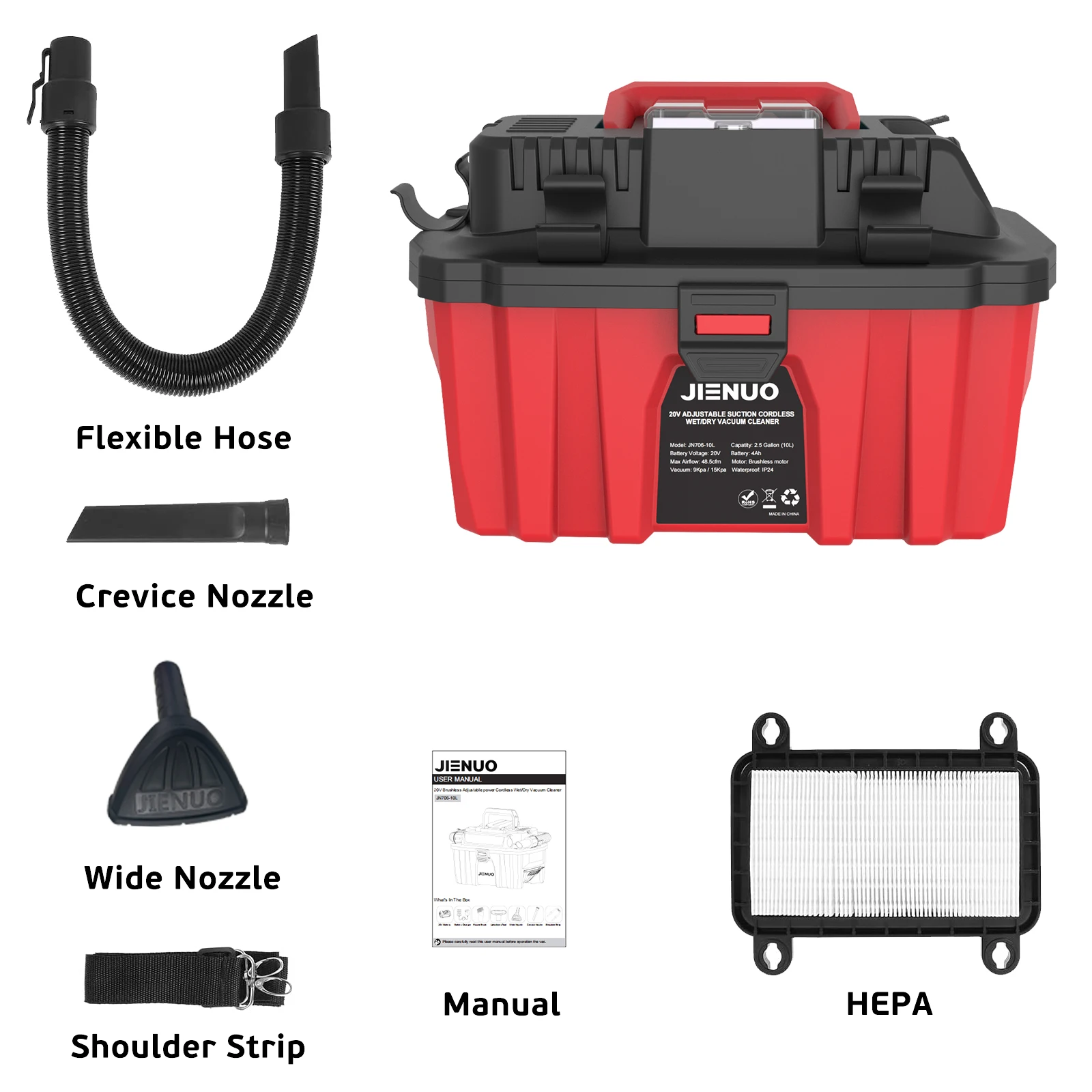 DC18V-24V handheld schnur lose nass und trocken staubsauger für home auto und gewerbliche nutzung wiederauf ladbare reinigungs MachineJN706-10L