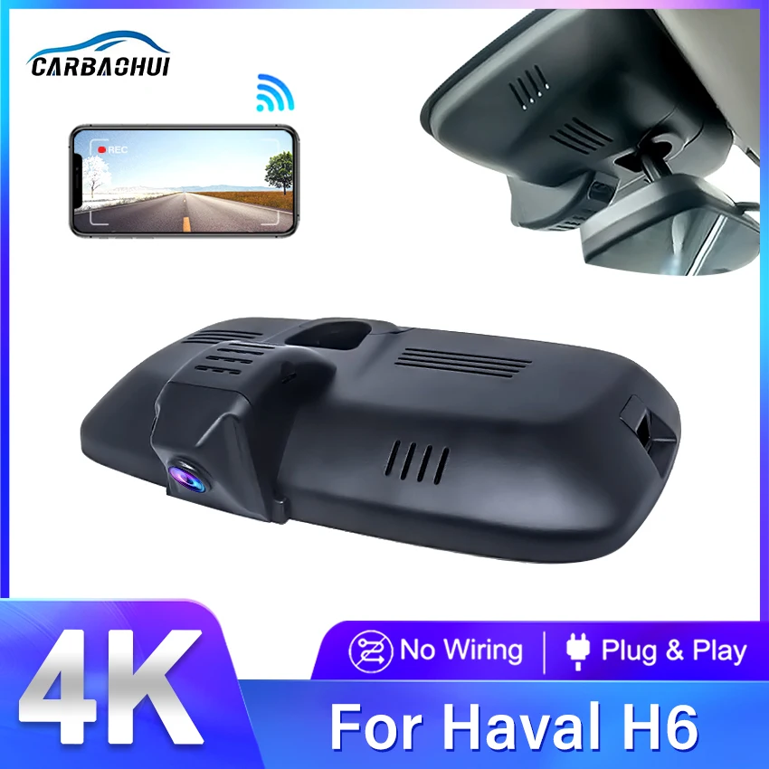 

4K Plug and play Dash Cam HD Camera 2160P Car DVR Wifi Video Recorder For HAVAL H6 PHEV HEV EV 2020-2023,Power from USB,DashCam