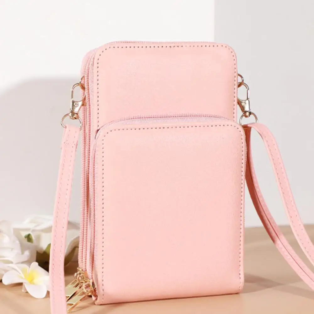 Woman Large Capacity Bag Multi-use Shoulder Cross-body Solid Color Phone Pouch Woman's Purse Handbag