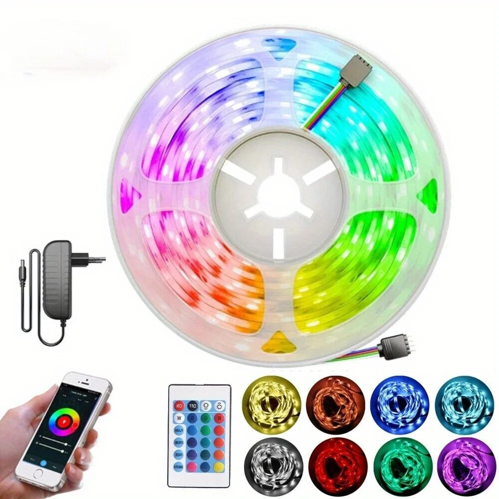 أضواء شريط LED 16.4/32.8FT أضواء غرفة RGB 5050 أضواء شريط LED تغيير اللون