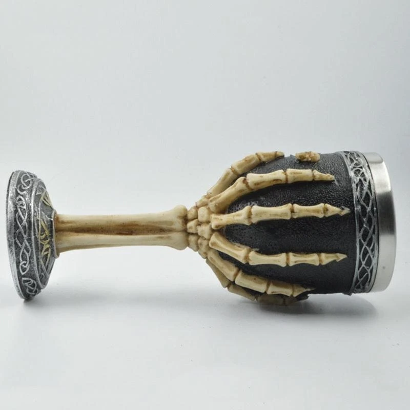 راتنجات فظيعة راتنج فولاذ مقاوم للصدأ عظمي النبيذ الكأس التضحية بنبيذ كأس كأس القوطية القوطية الهالوين #3