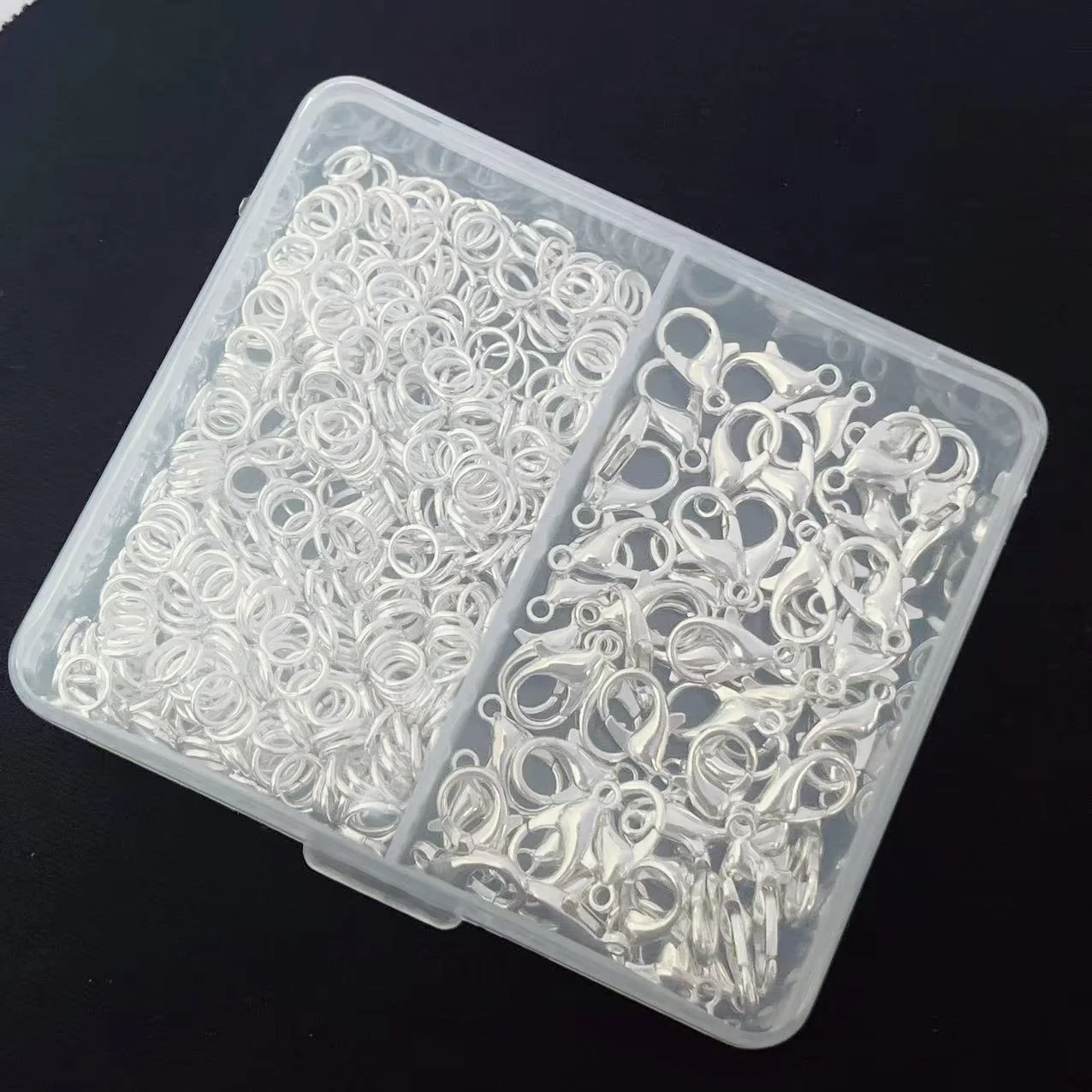 300 قطعة/صندوق فضي اللون جراد البحر المشابك و خواتم مفتوحة أساور القلائد موصل DIY بها بنفسك صنع المجوهرات اكسسوارات لوازم عدة #3