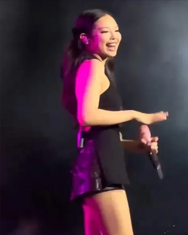 Kpop فتاة مجموعة جيني المرأة السوداء عارية الذراعين الرسن سترة المحاصيل القمم السراويل الجلدية الجاز Dancewear الساخن فتاة الهذيان ارتداء ملابس الرقص #3