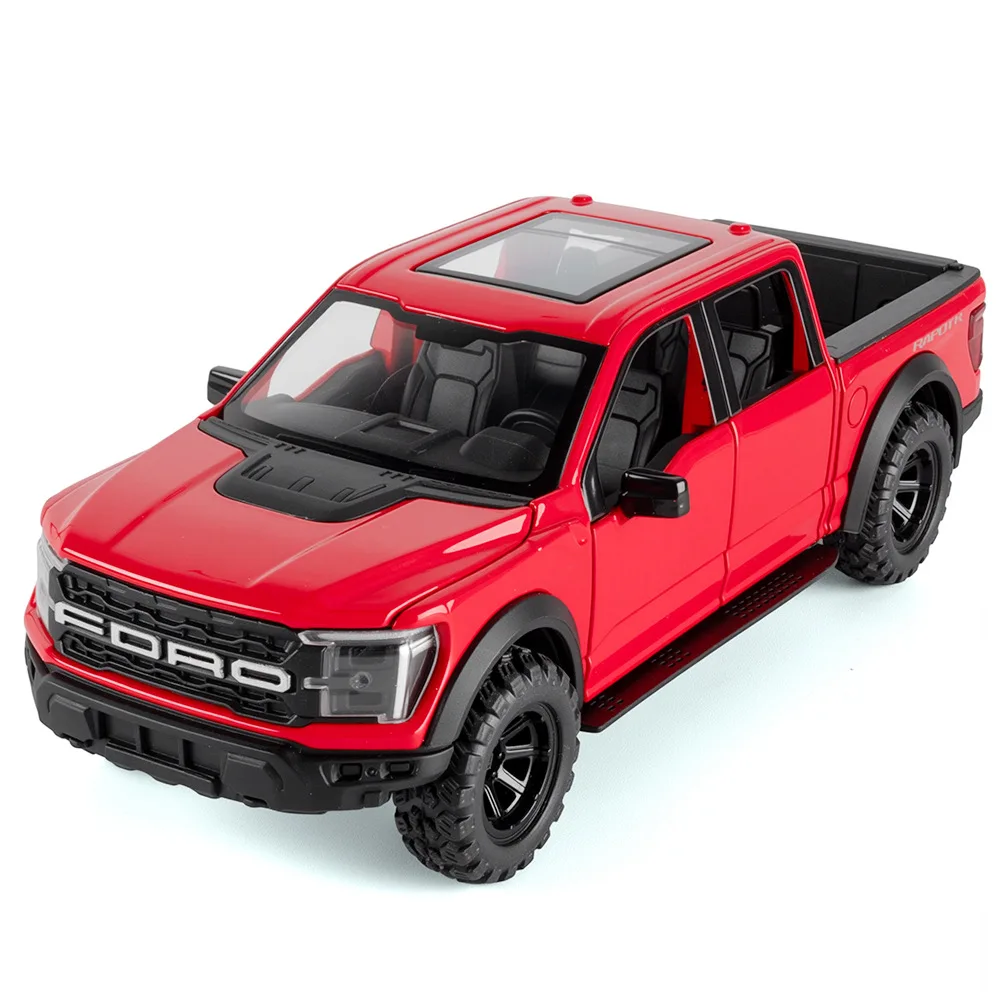 1:32 F150 Raptor Off Road Pickup Truck Alloy Metal Diecast Model Car Home Trendy Ornaments Computer Desktop Decoration Gift