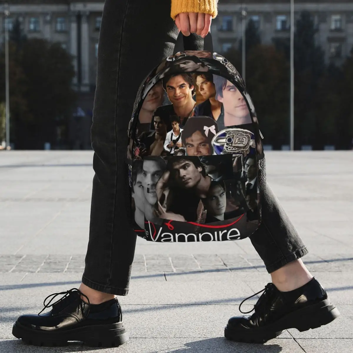 Damon Salvatore The Vampire Diaries Backpack Student BookBag Children School Bag Laptop Shoulder Bags for Men Women