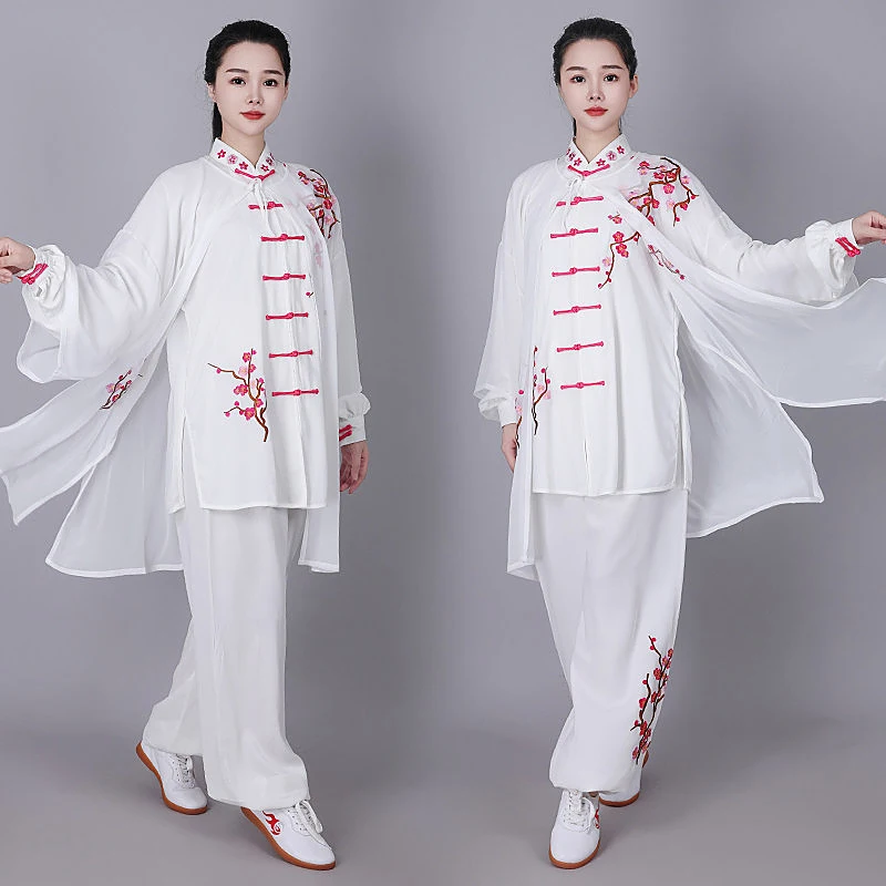 Custom Unisex Cotton Silk Tai Chi Suit - Chinese Style Spring Summer Autumn Martial Arts Practice Performance Show Uniform