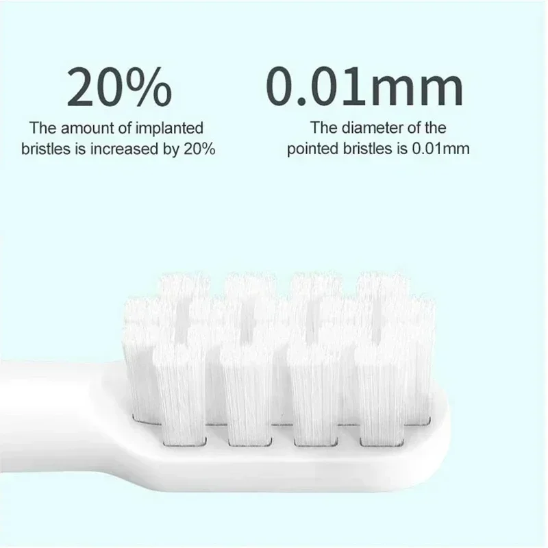 For XIAOMI MIJIA T100 Replacement Brush Heads Sonic Electric Toothbrush Vacuum DuPont Soft Bristle Suitable Nozzles 10Pcs Clean