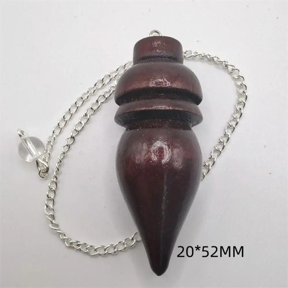New Design Wooden Natural Wooden Pendulum Healing Amulet Round Cone Pattern Dowsing with Chain Reiki Spiritual Pendulo