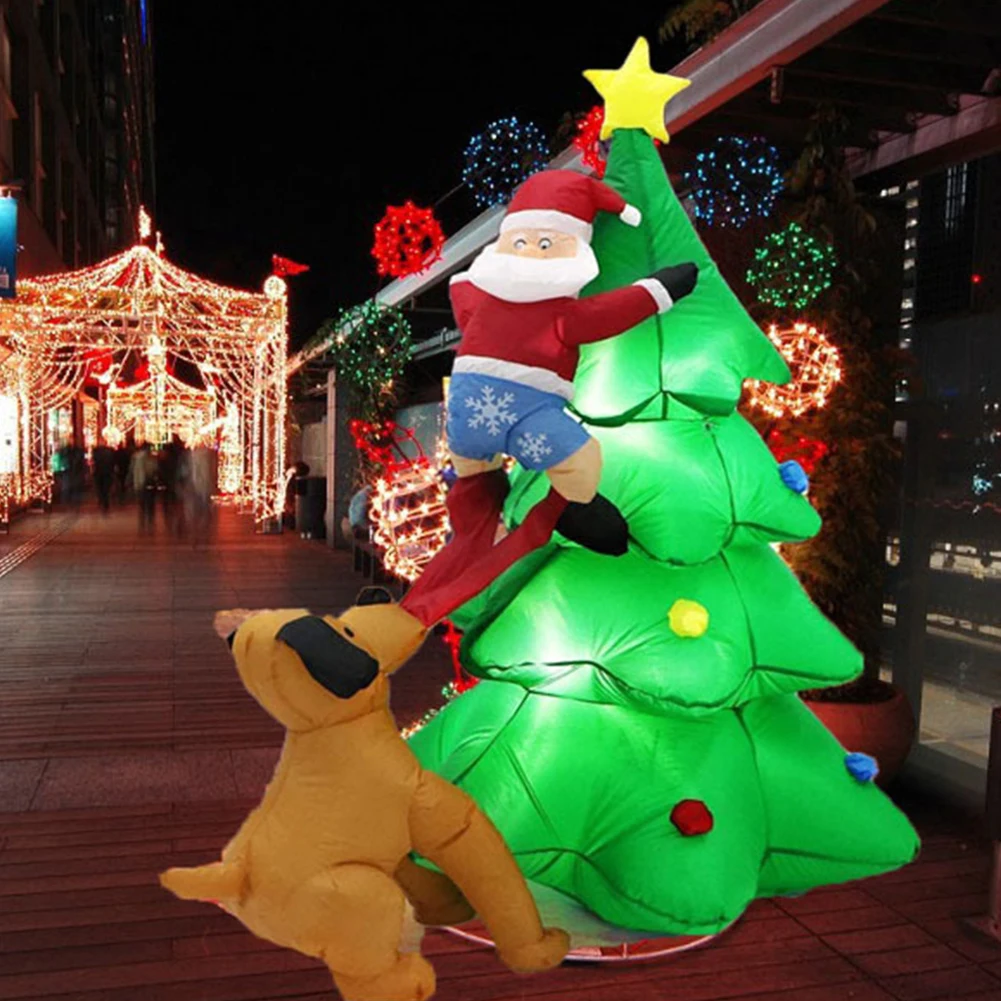 

6 футов надувная рождественская надувная елка Санта-Клауса, измененная собакой, рождественские надувные игрушки для зимнего праздника, рождественской вечеринки, садовый газон, украшения