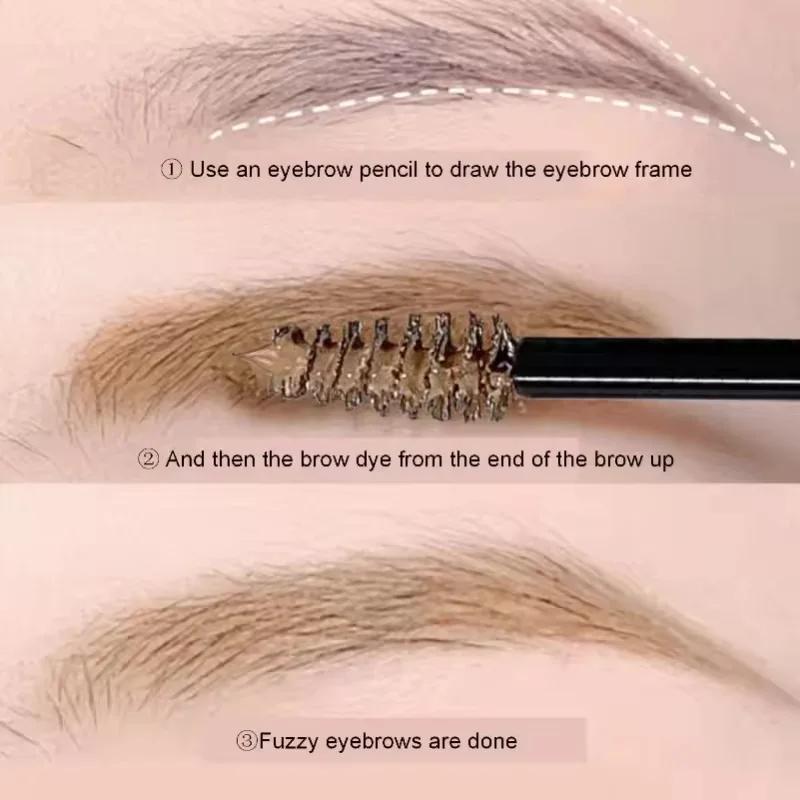 3 Colors Superfluff Volumizing Brow Tint for Eyebrows Tinted Brow Gel Brown Long Lasting Waterproof Eyebrow Tattoo Dye Cosmetics