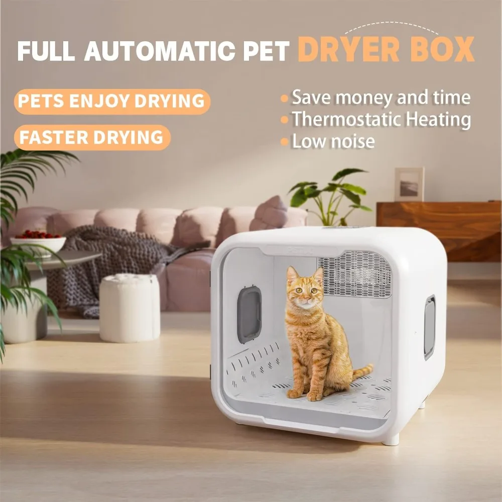 

Automatic Pet Dryer Box for Cats and Small Dogs,Ultra Quiet Dog Hair Dryer 71L Capacity with Smart Temperature Control and 360